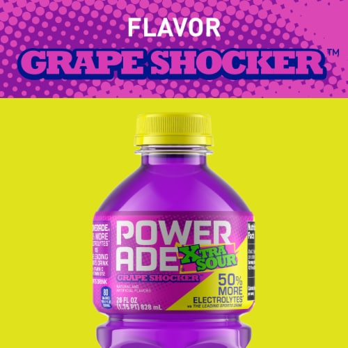 POWERADE® XTRA SOUR Grape Shocker Sports Drink Bottle Perspective: right