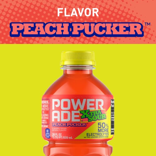 POWERADE® XTRA SOUR Peach Pucker Sports Drink Bottle Perspective: right