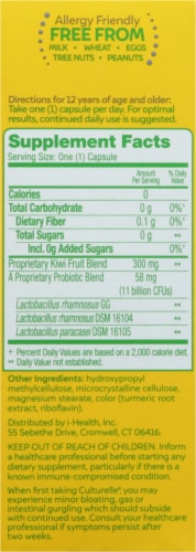 Culturelle Advanced Regularity Probiotic + Prebiotic Fiber Vegetarian Capsules Perspective: right
