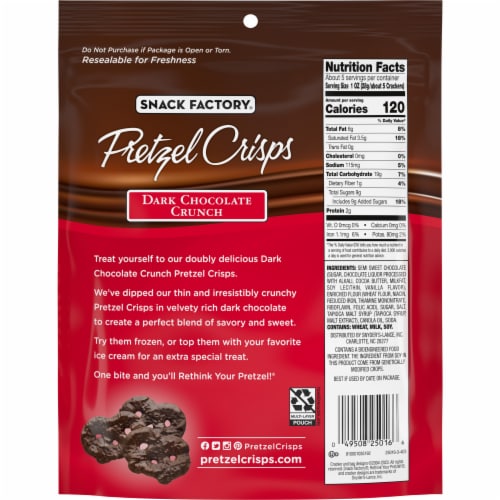 Snack Factory Dark Chocolate Crunch Pretzel Crisps Perspective: right