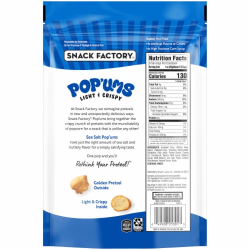 Snack Factory® Pop'ums Sea Salt Pretzels Perspective: right
