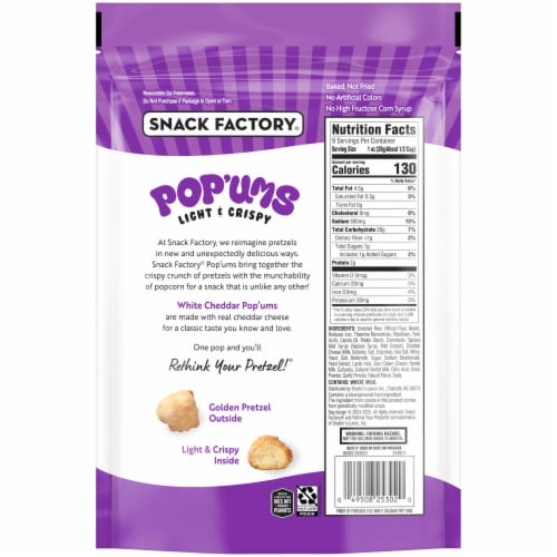 Snack Factory® Pop'ums White Cheddar Pretzels Perspective: right