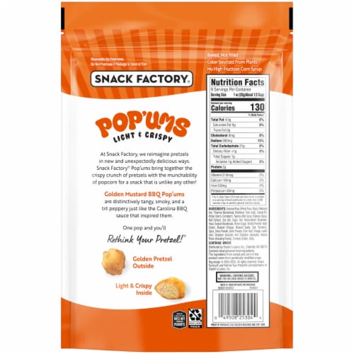 Snack Factory® Pop’ums Golden Mustard BBQ Pretzels