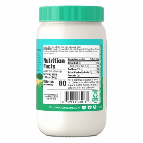 Follow Your Heart® Dairy Free Soy Free Vegan Mayo Perspective: right