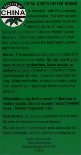 Uncle Lee's® Legends of China® Dieters' Drink Caffeine Free Green Tea Bags Perspective: right