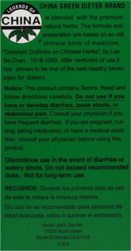 Uncle Lee's® Legends of China® Dieters' Drink Caffeine Free Green Tea Bags Perspective: right