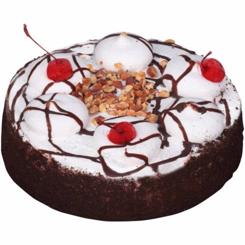 Jon Donaire 8" Banana Split Ice Cream Cake with Chocolate, Banana and Strawberry Icing, Serves 12 Perspective: right