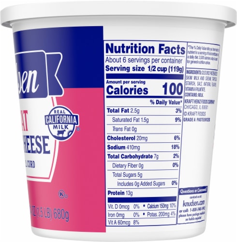 Knudsen Lowfat 2% Milk Small Curd Cottage Cheese Perspective: right