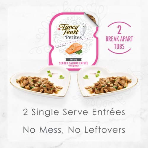Purina Fancy Feast Petites Wet Cat Food in Gravy Seared Salmon with Spinach Perspective: right