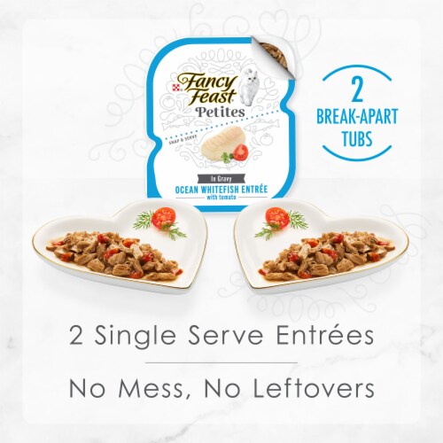 Purina Fancy Feast Petites Wet Cat Food in Gravy Ocean Whitefish with Tomato Perspective: right