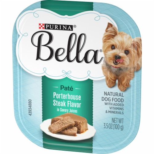 Bella Porterhouse Steak Flavor in Savory Juices Small Breed Wet Dog Food Perspective: right