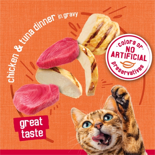 Friskies® Prime Filets Chicken & Tuna Dinner in Gravy Wet Cat Food Perspective: right