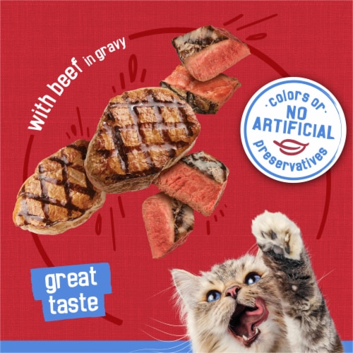 Friskies® Shreds with Beef in Gravy Wet Cat Food Perspective: right