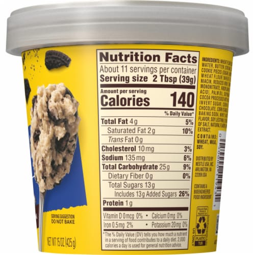 Nestle Toll House Cookies and Creme Edible Cookie Dough Perspective: right