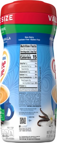 Nestle Coffee mate French Vanilla Sugar Free Powder Coffee Creamer Perspective: right