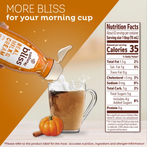 Coffee mate Natural Bliss Pumpkin Spice Flavored Liquid Coffee Creamer Perspective: right
