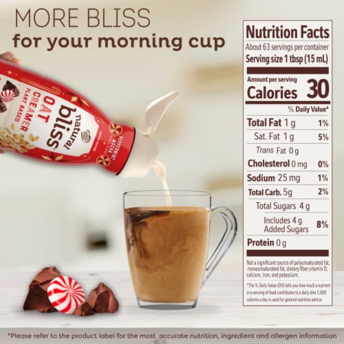 Coffee mate Natural Bliss Peppermint Mocha Flavored Oat Milk Creamer Perspective: right