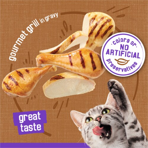 Purina Friskies Meaty Bits Wet Cat Food in Gravy Gourmet Grill Perspective: right