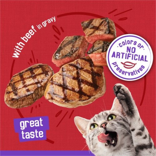 Friskies Meaty Bits with Beef in Gravy Adult Wet Cat Food Perspective: right