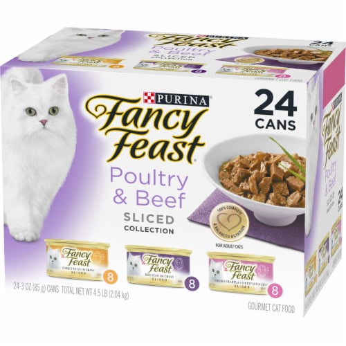 Purina Fancy Feast Poultry & Beef Sliced Collection Gourmet Wet Cat Food Variety Pack Perspective: right