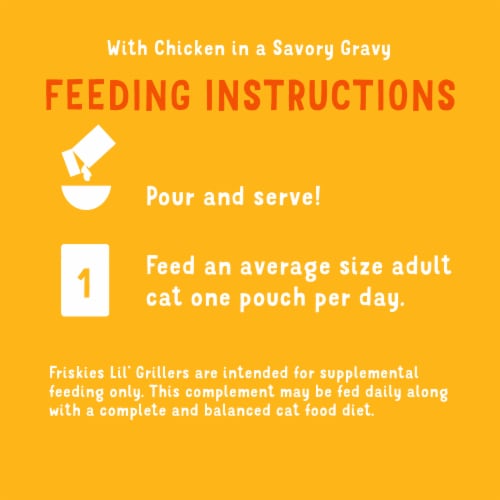 Purina Friskies Lil' Grillers Gravy Wet Cat Food Lickable Cat Treats Seared Cuts With Chicken Perspective: right