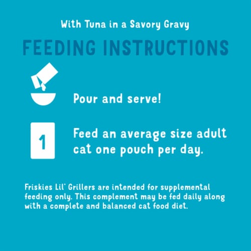 Purina Friskies Lil' Grillers Wet Cat Food Lickable Cat Treats Seared Cuts With Tuna in Gravy Perspective: right