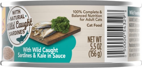 Friskies® Wild Favorites Mini Bites with Wild Caught Sardines & Kale in Sauce Wet Cat Food Perspective: right