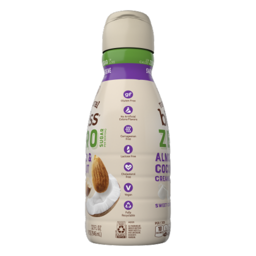 Coffee Mate Natural Bliss Sweet Creme Almond and Coconut Milk Sugar Free Dairy Free Coffee Creamer Perspective: right