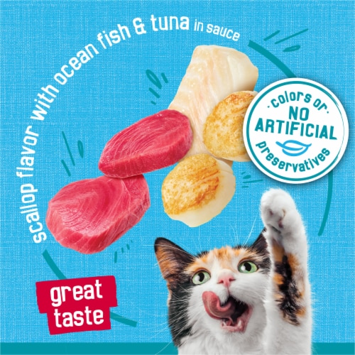 Purina Friskies Tasty Treasures Wet Cat Food Prime Filets Ocean Fish & Tuna in Sauce Perspective: right