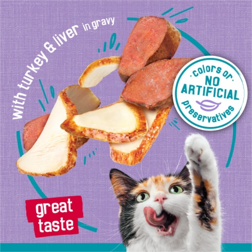 Purina® Friskies® Tasty Treasures® Prime Fillets with Turkey and Liver in Gravy Wet Cat Food Perspective: right