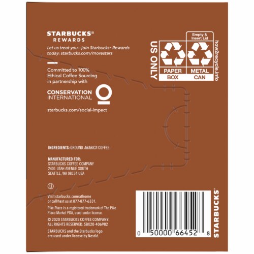 Starbucks® Fresh Brew Pike Place Medium Roast Ground Coffee Perspective: right