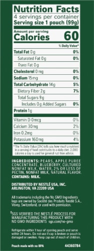 Outshine® Fruit & Yogurt Blueberry Pear Smoothie Pouch Perspective: right
