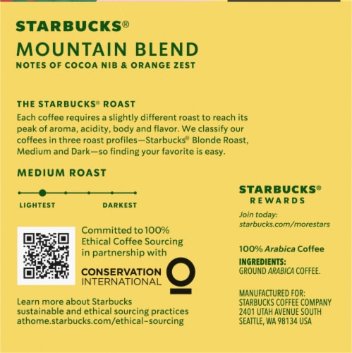 Starbucks® Mountain Blend Ground Coffee K-Cup Pods Perspective: right
