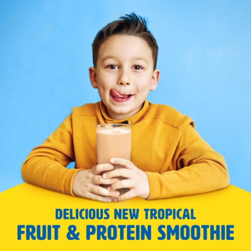 Carnation Breakfast Essentials Smoothie Ready to Drink Tropical Protein Shake Multipack Perspective: right