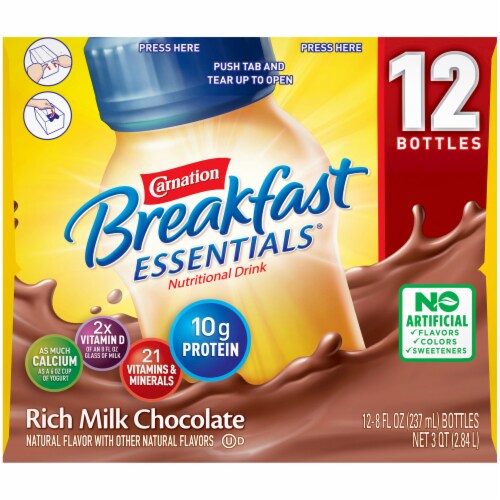Carnation Breakfast Essentials Rich Milk Chocolate Nutritional Drink Perspective: right