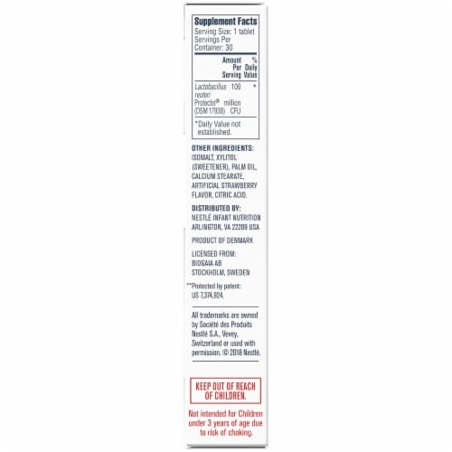 Gerber Good Start Strawberry Flavored Digestive & Immune Support Probiotic Tablets Perspective: right