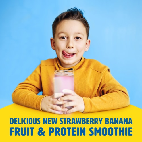 Carnation Breakfast Essentials Smoothie Ready to Drink Strawberry Banana Protein Shake Multipack Perspective: right