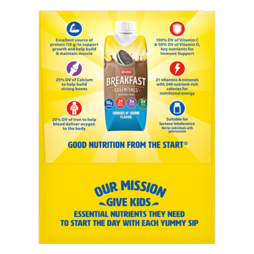 Carnation Breakfast Essentials® Cookies and Cream Nutritional Drinks Perspective: right