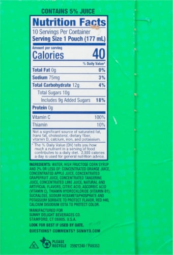 SunnyD® Watermelon Juice Pouches Perspective: right