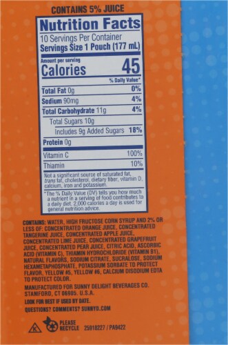 Sunny D® Tangy Original Pouches Perspective: right
