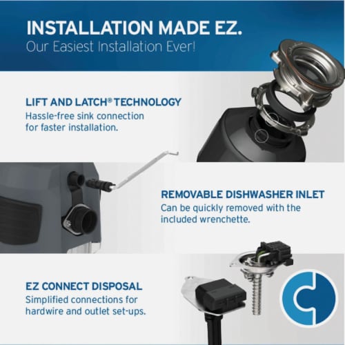 Insinkerator Evolution 1 HP Garbage Disposer, 10 Year Warranty Evolution 1 HP Perspective: right