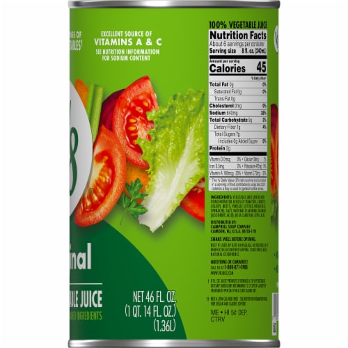 V8® Original 100% Vegetable Juice Can Perspective: right