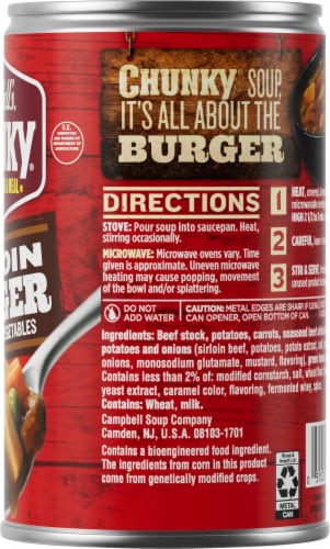 Campbell’s® Chunky® Soup Sirloin Burger With Country Vegetable Beef Soup Can Perspective: right