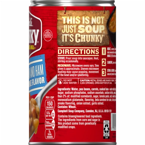 Campbell’s® Chunky Soup Hearty Bean Soup With Ham Perspective: right