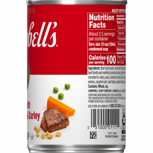 Campbell's® Condensed Beef with Vegetables & Barley Soup Perspective: right