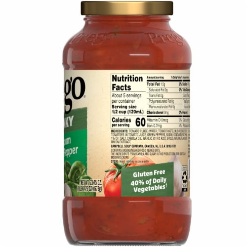 Prego Chunky Garden Mushroom & Green Pepper Italian Pasta Sauce Perspective: right
