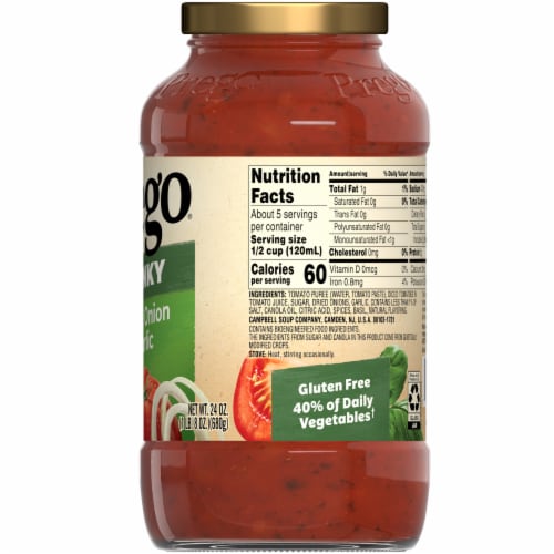 Prego Chunky Tomato with Garlic and Onion Pasta Sauce Perspective: right