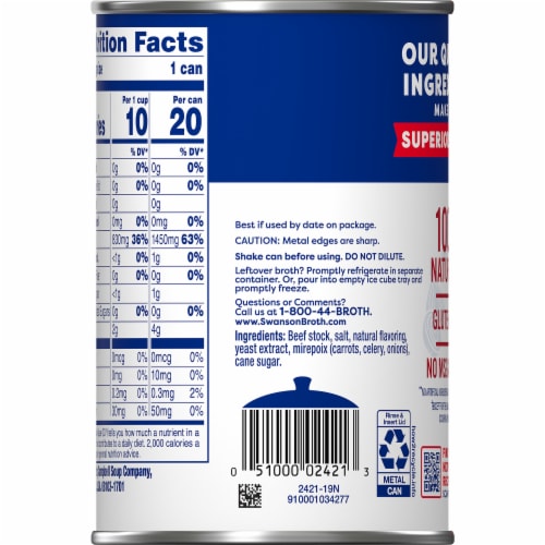 Swanson 100% Natural Beef Broth Perspective: right