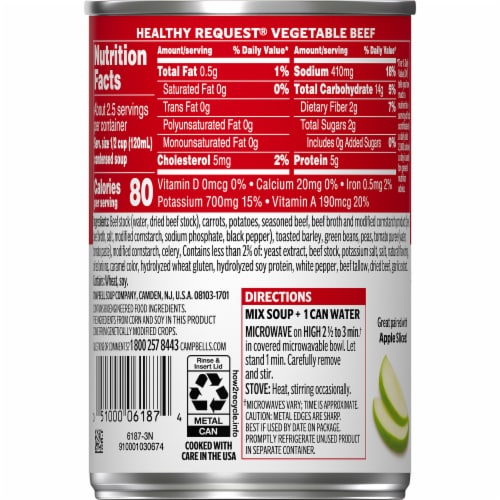 Campbell's® Healthy Request® Vegetable Beef Condensed Soup Perspective: right