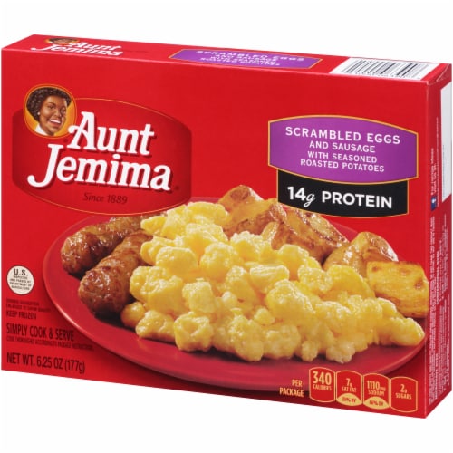 Aunt Jemima Scrambled Eggs & Sausage with Seasoned Roasted Potatoes Perspective: right